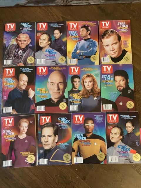 TV Guide Lot of 12x  Star Trek  35 Years Covers Voyager, Deep Space Nine, TNG