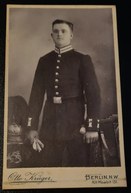 Foto Cdv Portrait Soldat Pickelhaube Uniform Fotograf Berlin 1.WK