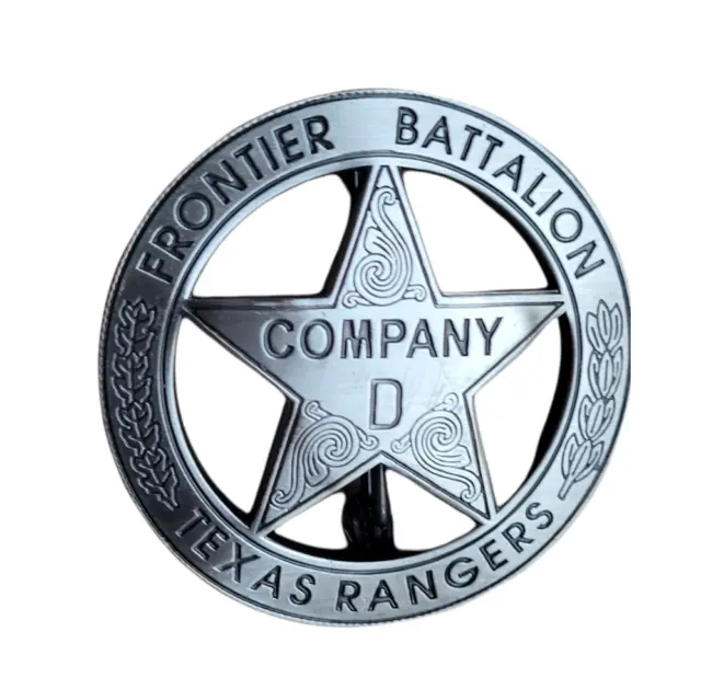 Replica Texas Rangers Badge Peso Back Company D Old West Frontier Battalion