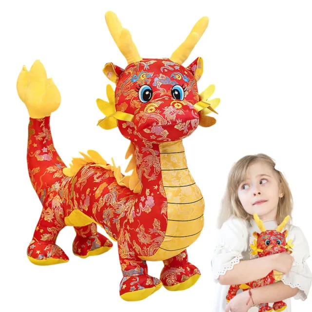 2024 YEAR OF the Dragon Mascot Plush Toy 28 cm Chinese Dragon