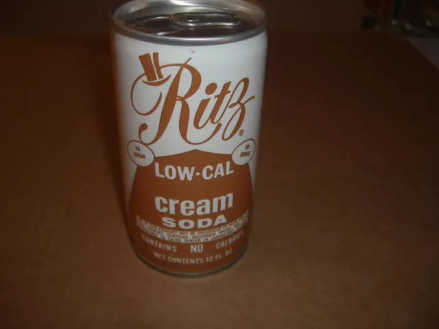 Ritz  Low-Cal Cream Soda Soda 12 OZ.Can 1970's Original Crinp Stay Put Tab