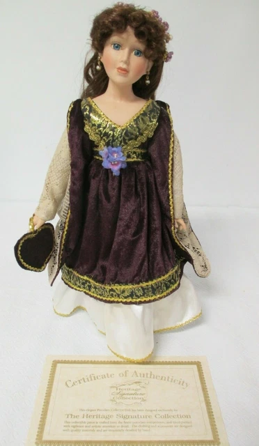 Heritage Signature Porcelain Doll Victorian  W/Stand
