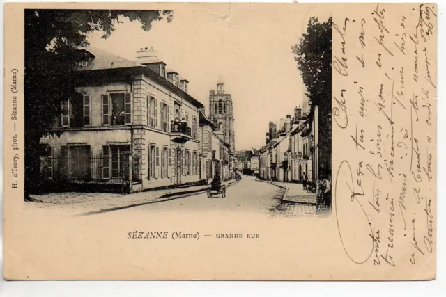 SEZANNE - Marne - CPA 51 - grande rue - voiture
