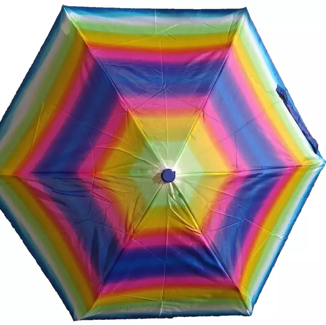 NWT BETSEY JOHNSON RAINBOW Auto-Open 42" Umbrella