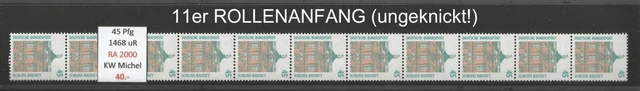 RM Sehenswürdigkeiten 45 Pfg u  ROLLENANFANG 2000 11er Streifen postfrisch