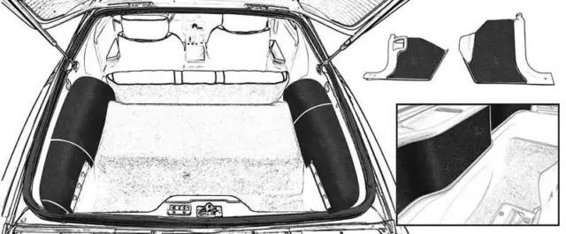 1982-92 Camaro / Firebird - Cargo Area Side Carpet Set - Black