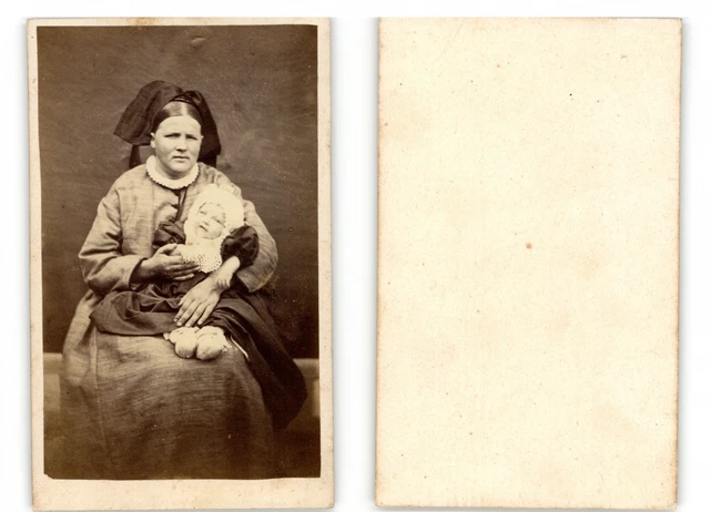 Daguerréotype Original Circa 1850 - Portrait D'une Mère Et Son Bébé, En 'union Case'