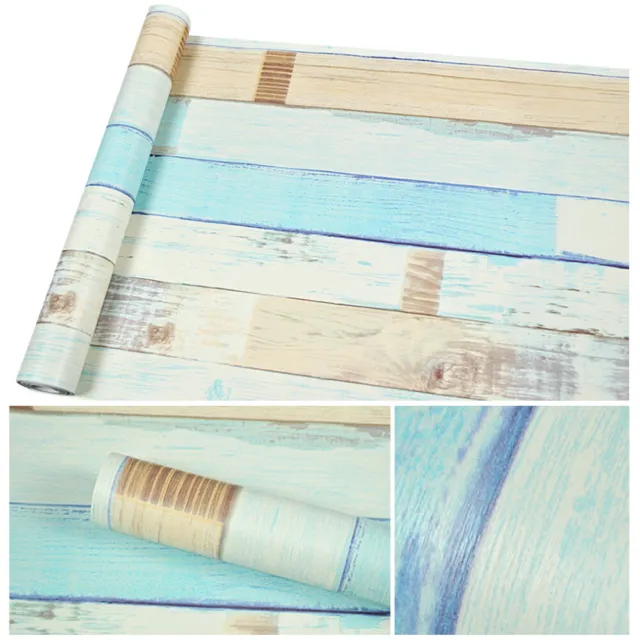 Wood Self-adhesive Wallpaper Waterproof Wall Panel Decor Contcat Paper 18"x32ft