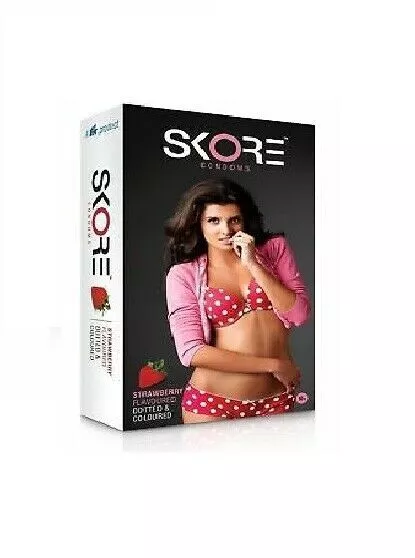 SKORE-Strawbery-Flavored-Condoms-Dotted-Colored-Free-Shipping 10 PIECE