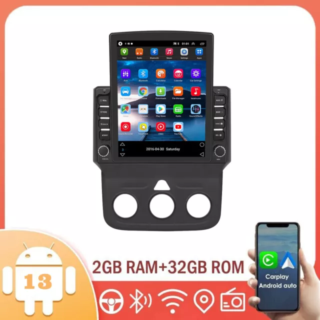 Carplay Android 13 For Dodge Ram 1500 2500 3500 2013-2018 Car Stereo Radio 9.7''