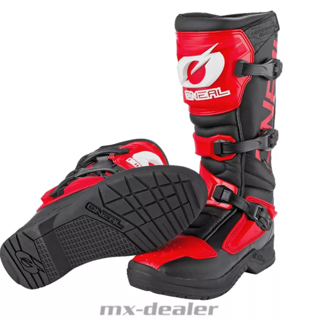 Oneal O´Neal Rsx Motocross MX Botte Noir Rouge Enduro Bateau Supermoto