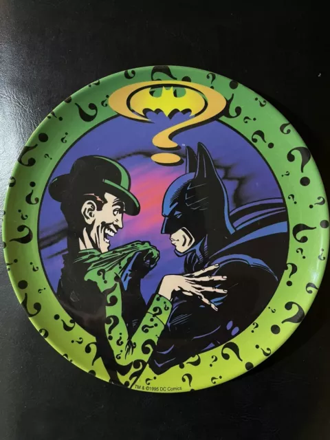 Vintage DC Comics Batman Plate Riddler Forever 1995 Collectors Zak Designs RARE