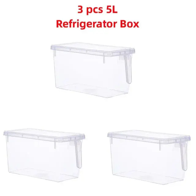 Caja De Almacenamiento De Alimentos De Plástico Con Tapa, Refrigerador De Gran C