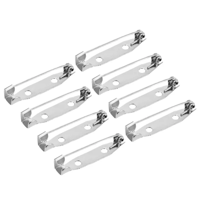 150 Stck. Sicherheitsbar Stifte 30 mm Brosche Verschluss Pin Rückseiten für Ausweisausweise, silberweiß