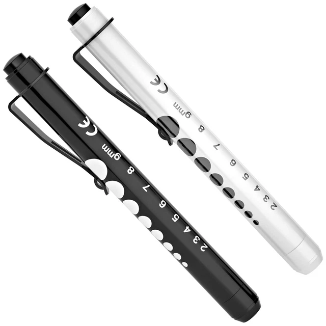 RISEMART Pen Lights for Nurses, 2 Pack Reusable Medical Pen Light with Pupil ...
