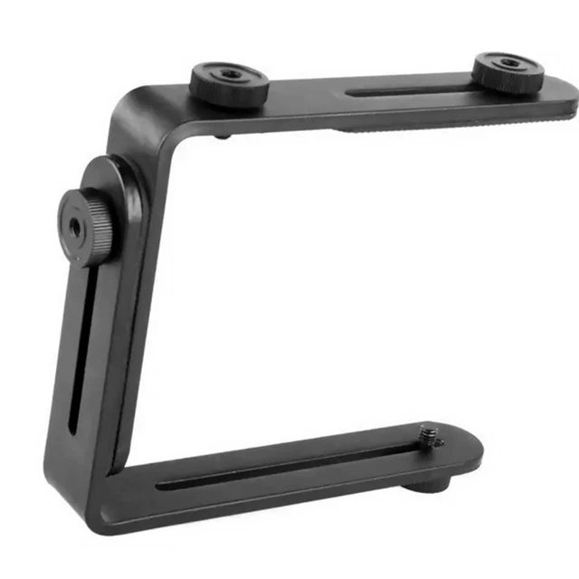 Dual L Shape Camera Flash Bracket Bilateral Frame L-bracket For DSLR Camera