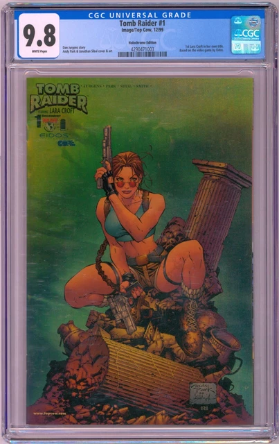 Tomb Raider #1 CGC 9.8 1st Solo Series Tomb Raider Scarce Holo Chrome Image Covr