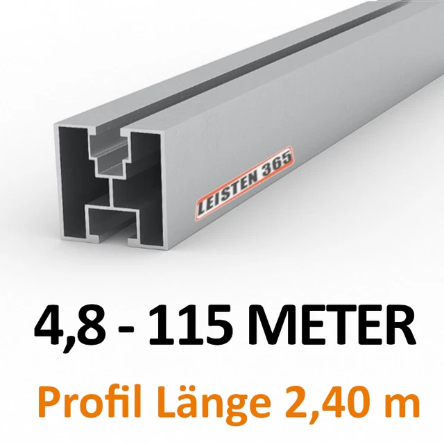 30 METER - ALU PV Solarprofil 40x40 BV Nut 8 & Nut 10 Solarschiene Montageprofil