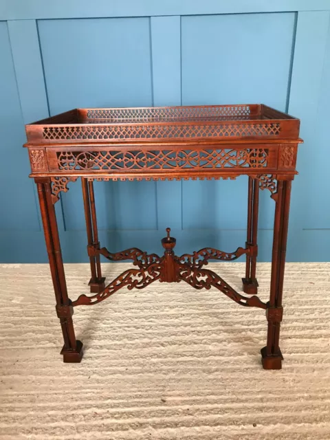 Superb Chinese Chippindale Style Heavily Carved Mahogany Occasional Table.