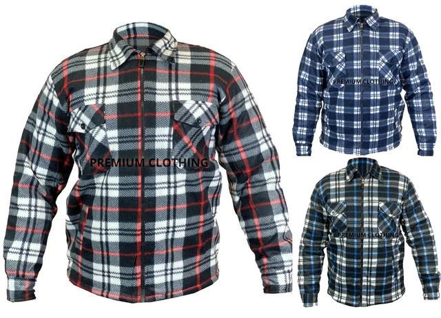 EX STORE Mens quilted Fleece LINED Lumber jackets shirt Sherpa Flannel Warm work
