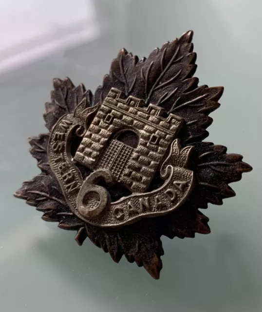 WW1, CEF 6th Canadian Overseas Battalion Cap Badge