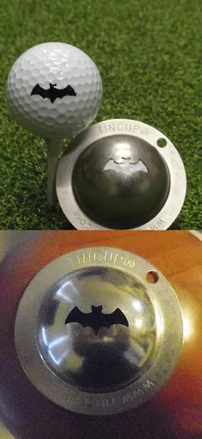 1 only TIN CUP GOLF BALL MARKER - VAMPIRE - BATMAN - Yours For Life & Easy