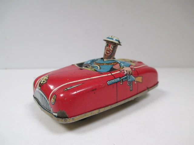 Jouet Ancien En Tôle ML Voiture N°525-ML1 – Tin Toy Français D'avant-guerre Bergougnan