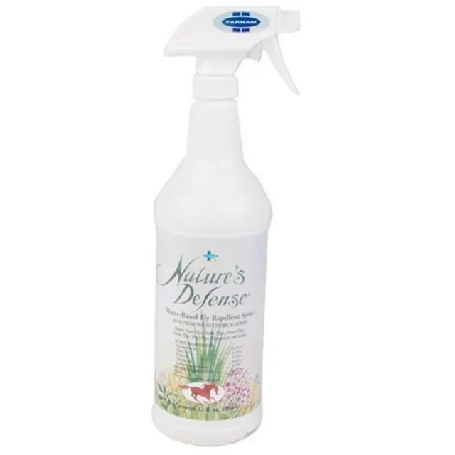 Nature's Defense Fly Spray Ready To Use Water Based Horse Equine 32 oz