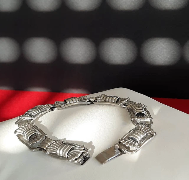 Bracelet Ancien En Argent Massif - Occasion - Bijou Vintage Et élégant