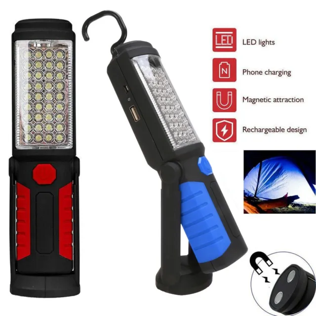 LED COB Hand Torch Rechargeable Magnetic Work Light Car Workshop Inspection Lamp