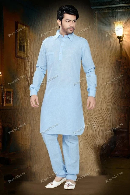 Mens Kurta Clothes Fashion Shirt Mens Shorts Kurta Cotton Indian Dress
