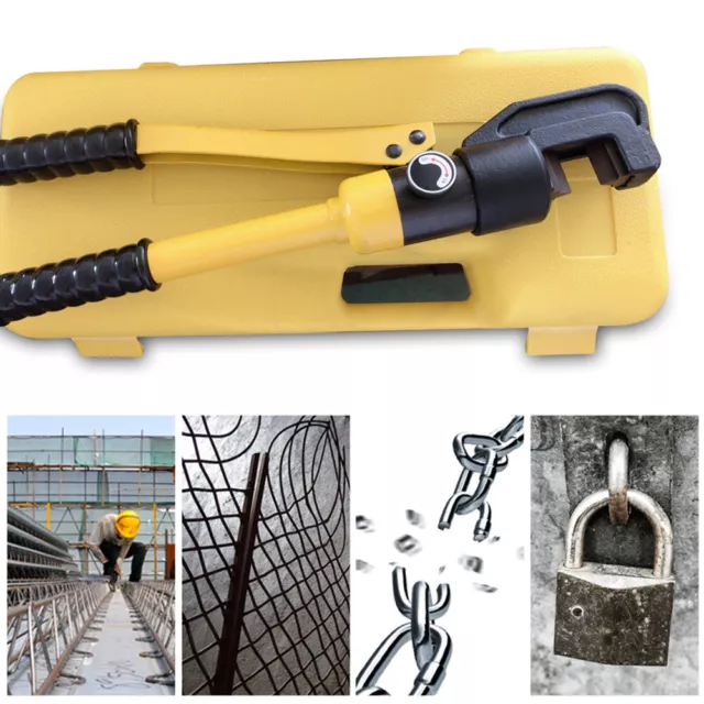 Hydraulic Rebar Cutter Steel Bolt Chain Cutting Tool  8 Ton 4mm To 16mm With Box