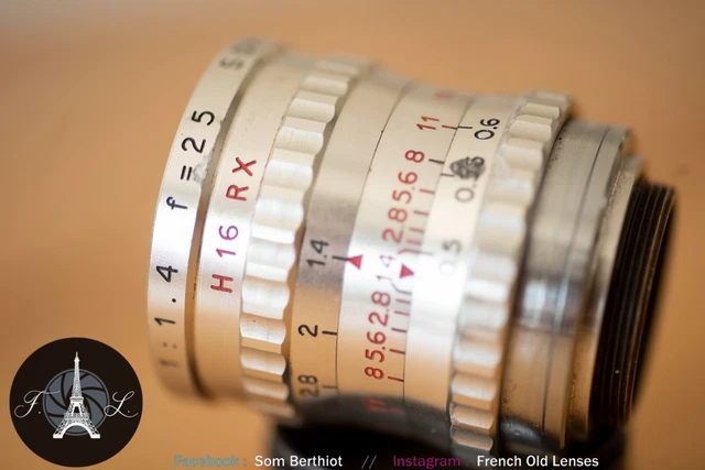 Objectif SOM Berthiot Cinor 25mm F/1.4 C Mount Pour Caméra Bolex 16mm