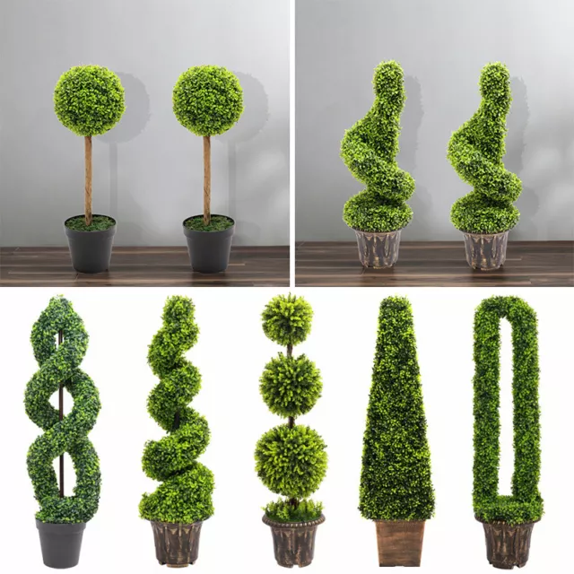 LARGE Tall Artificial Tropical Tree Realist Palm Boxwood Potted Plant In/Outdoor