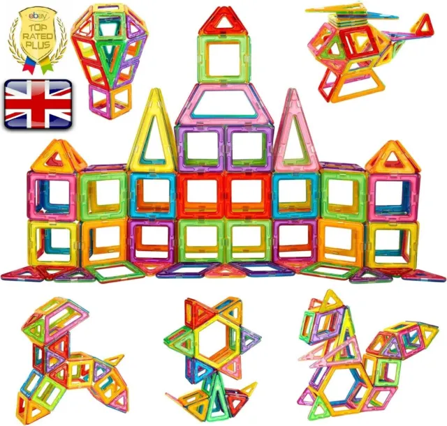 110 Pieces Magnetic Blocks STEM Toy 3D Construction Puzzle For Kids Age 3+
