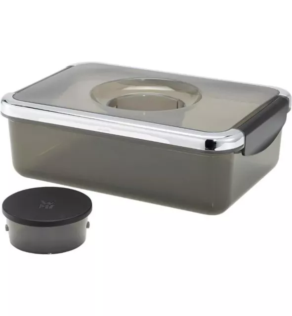 WMF Minis to Go Salad Cake Box with dressing containers, silver