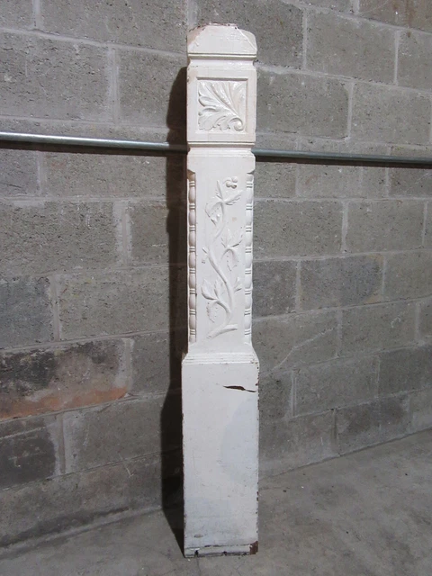 ~ Antique Carved Oak Newel Post 57 Tall 2 Of 2 ~ Architectural Salvage ~ 4