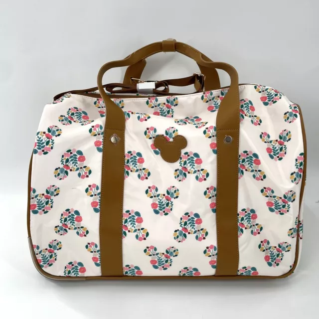 Disney Mickey Mouse Bioworld Rolling Duffel Bag Travel Carry on Floral Tropical