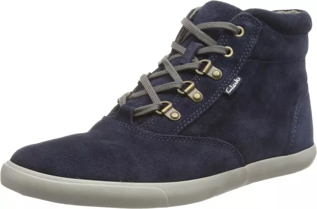CLARKS MEN'S TORBAY Peak High-top Blue Suede Lace Up Chukka Boots UK ...