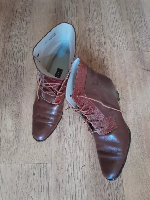 BALLY VINTAGE PIRAS All Leather Brown Lace Up Ankle Boots Size 41/7 VGC ...