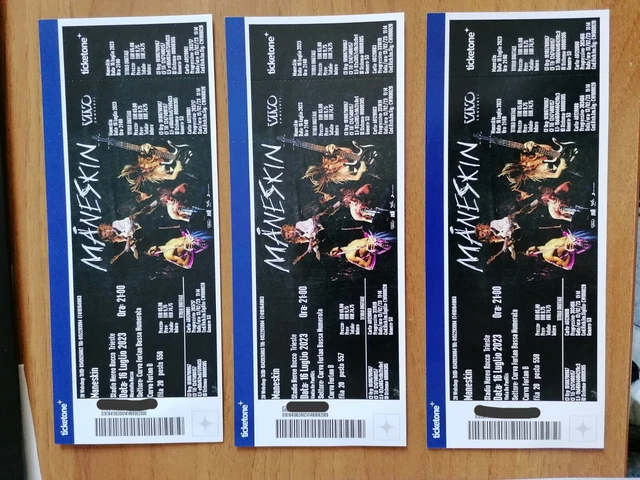 3 biglietti concerto Maneskin - 16 luglio 2023 - Trieste