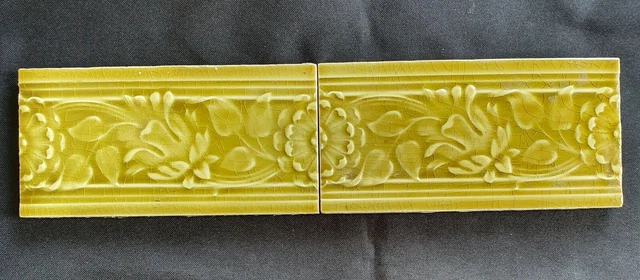 Pair of Arts & Crafts Tile. Mintons. C1905. 6 x 3. 3