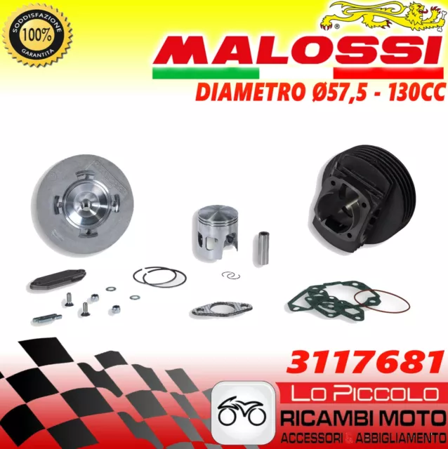 3117681 Malossi Gruppo Termico 57,5 Cilindro Ghisa 130 Vespa Et3 Primavera 125