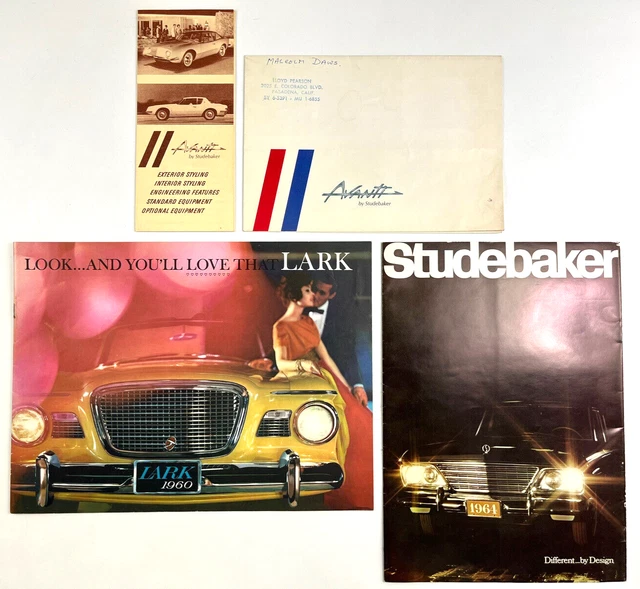 Vintage Studebaker Car Advertisements 1960s Avanti Lark Lot of 4 Brochures