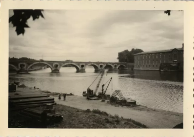 Photo Ancienne - Vintage Snapshot -Toulouse Pont Neuf Hôtel Dieu Travaux -Bridge