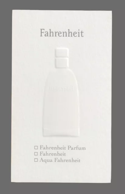 Carte publicitaire -  Fahrenheit de Christian Dior recto verso N°1 2