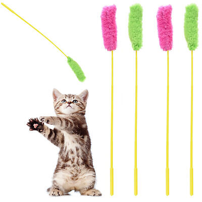 3pcs giocattolo che cammina CAT GATTO Teaser giocattolo gatto Teaser Bacchetta Cat TEASER 