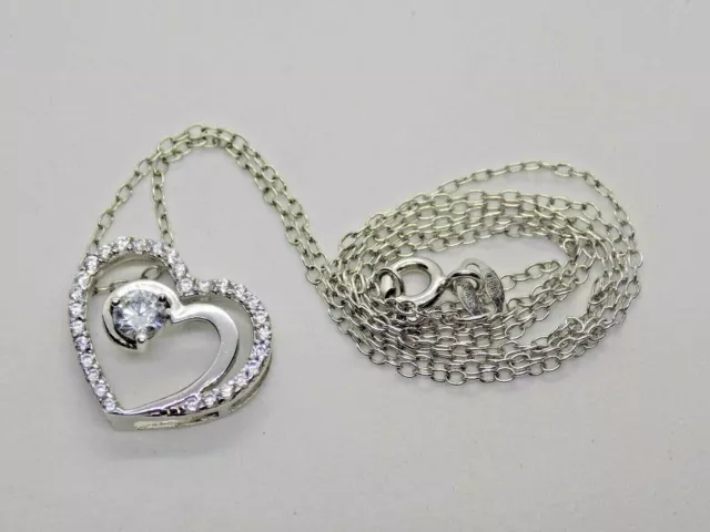 DESIGNER STERLING 925 Ibb Silver Heart Pendant On Ibb Silver Chain