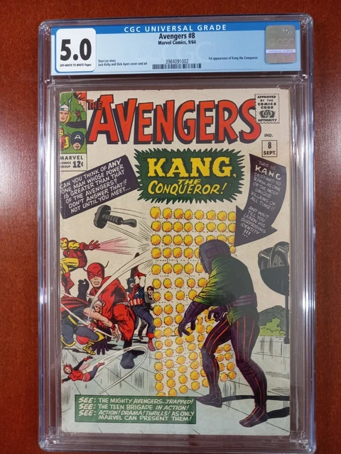 Avengers #8..1964..1st app. Kang!! Quantumaina..Key book. CGC 5.0