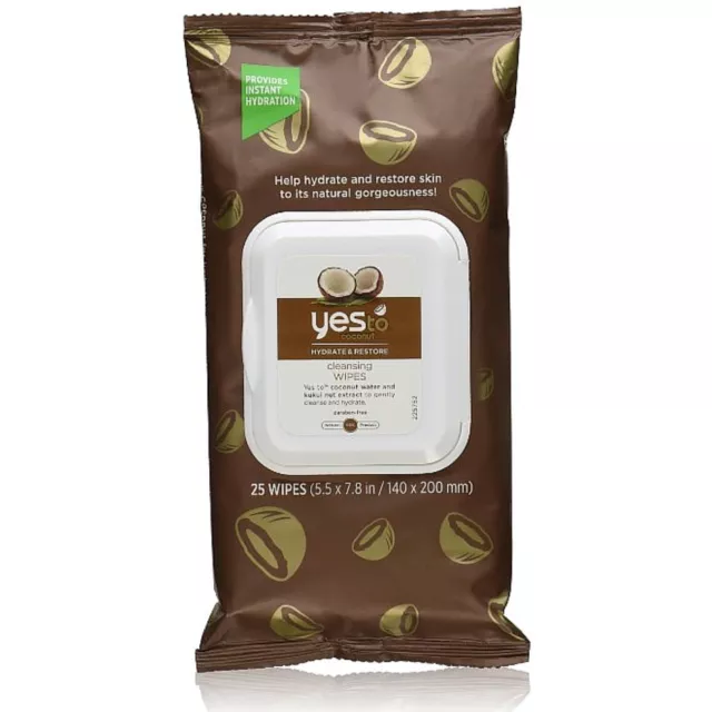 Yes to Coconut Hydrate & Restore Cleansing Wipes 25 Wipes Pack